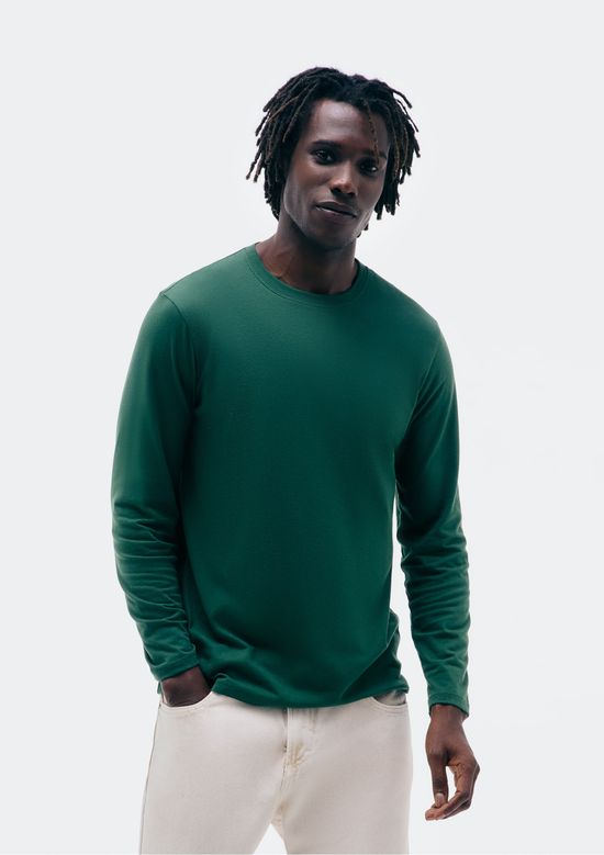Foto do produto: Camiseta Básica Masculina Manga Longa Regular World - Verde