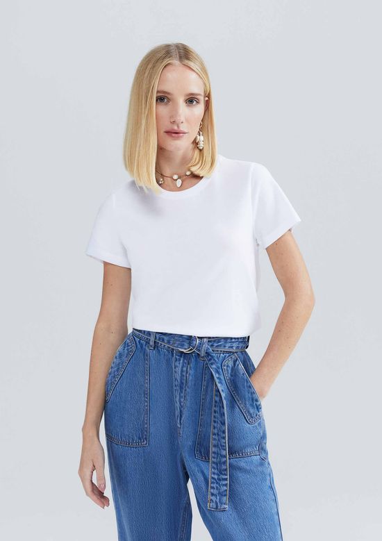 Foto do produto: Camiseta Básica Feminina Slim World - Branco