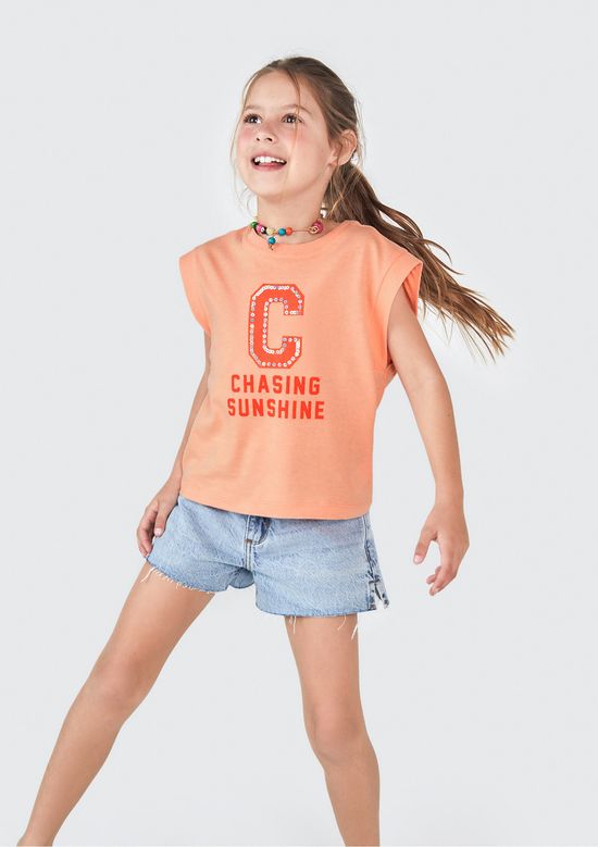 Foto do produto: Regata Infantil Menina - Laranja