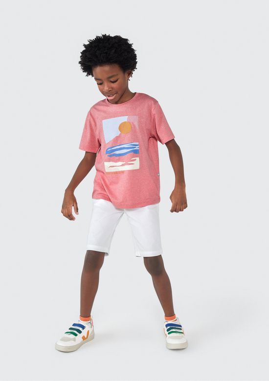 Foto do produto: Camiseta Infantil Menino Manga Curta Tradicional Com Estampa Hering Kids - Vermelho