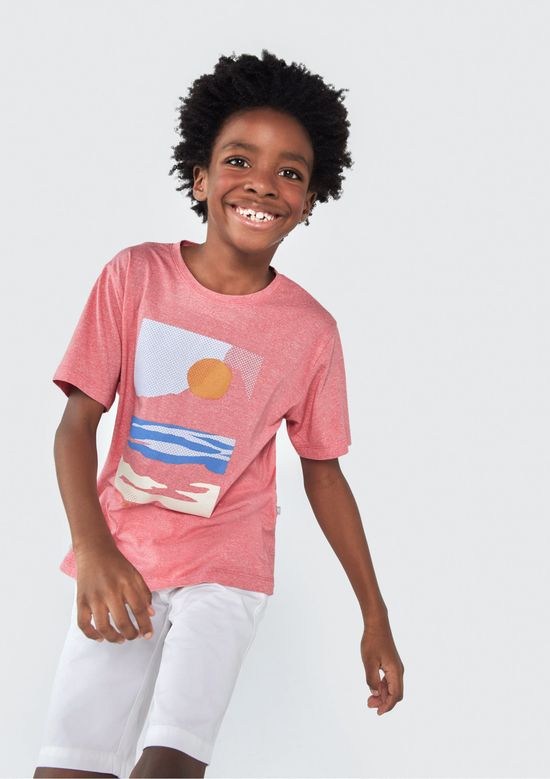 Foto do produto: Camiseta Infantil Menino Manga Curta Tradicional Com Estampa Hering Kids - Vermelho