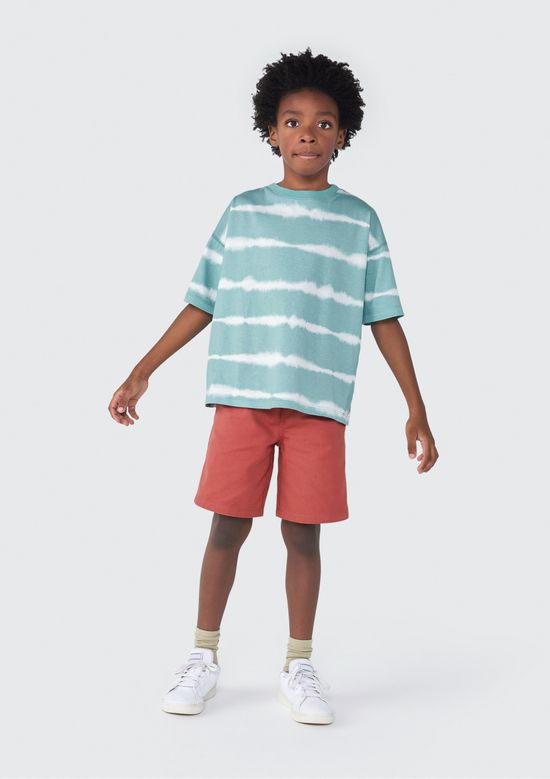 Foto do produto: Camiseta Infantil Menino Manga Curta Em Tie dye Oversized - Verde