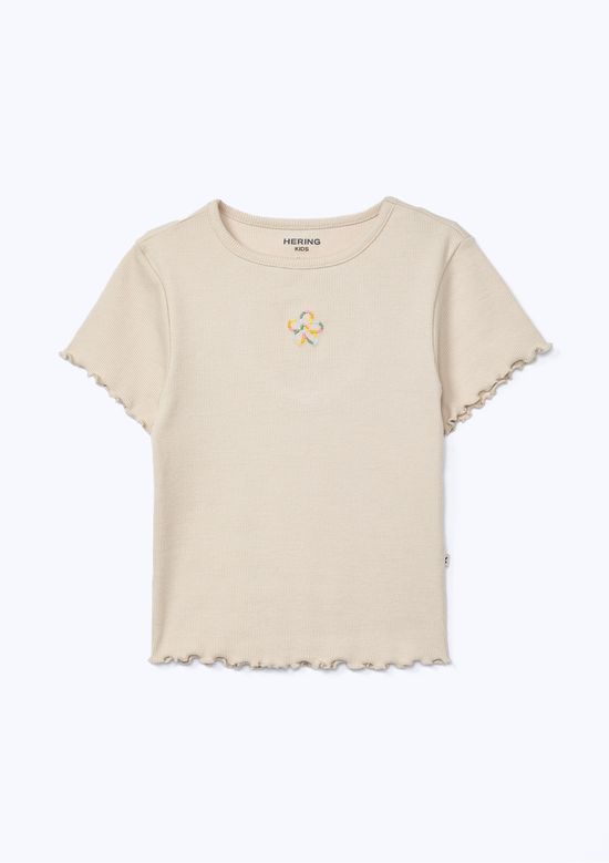 Foto do produto: Blusa Manga Curta Infantil Menina Em Ribana - Nude