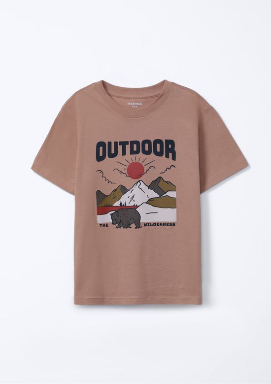 Foto do produto: Camiseta Infantil Menino Manga Curta Com Estampa - Marrom