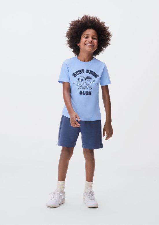 Foto do produto: Camiseta Infantil Menino Manga Curta Com Estampa - Azul