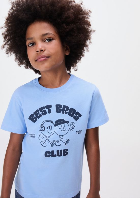 Foto do produto: Camiseta Infantil Menino Manga Curta Com Estampa - Azul