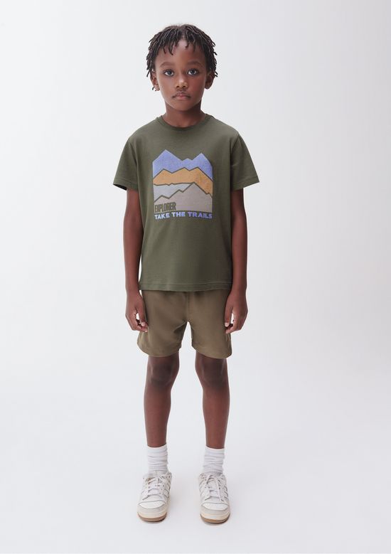 Foto do produto: Camiseta Infantil Menino Manga Curta Com Estampa - Verde