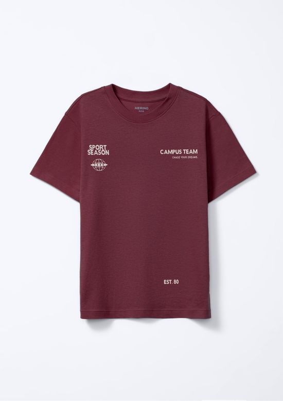 Foto do produto: Camiseta Infantil Menino Manga Curta Com Estampa - Vinho