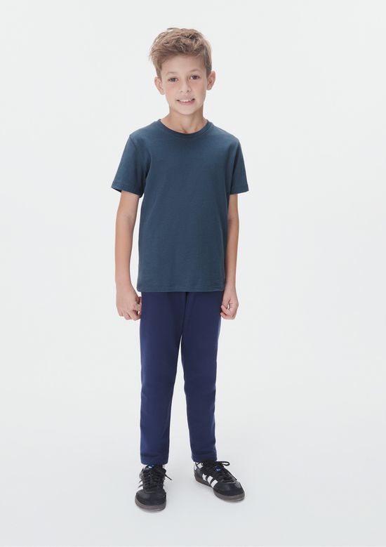 Foto do produto: Camiseta Básica Infantil Menino Manga Curta Slim - Azul