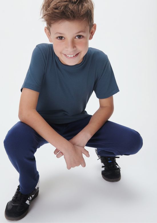 Foto do produto: Camiseta Básica Infantil Menino Manga Curta Slim - Azul