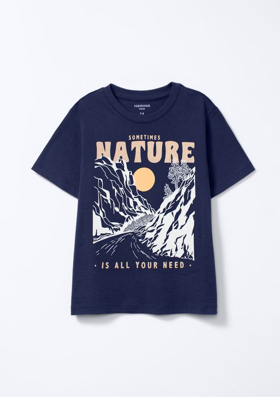 Foto do produto: Camiseta Infantil Menino Manga Curta Com Estampa - Azul