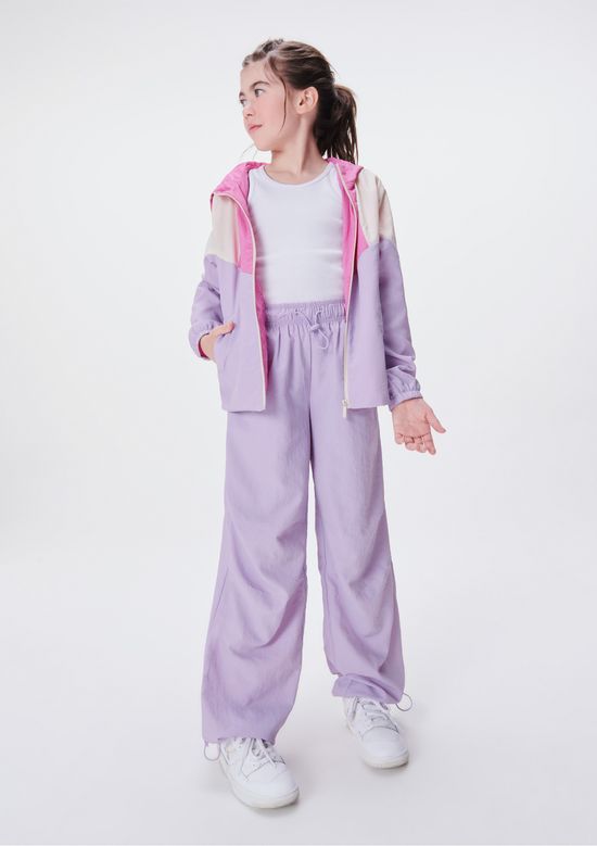 Foto do produto: Calça Jogger Infantil Menina Em Nylon - Lilás