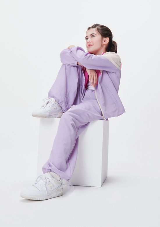 Foto do produto: Calça Jogger Infantil Menina Em Nylon - Lilás