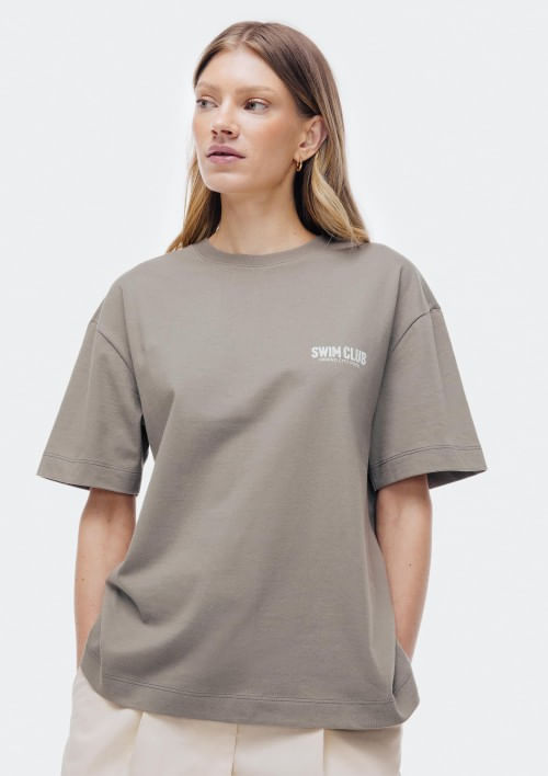 Foto do produto: Blusa Feminina Oversized Estampada Super Cotton - Cinza
