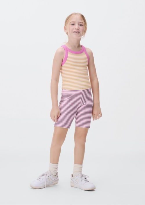 Foto do produto: Regata Cropped Infantil Menina Em Ribana - Laranja