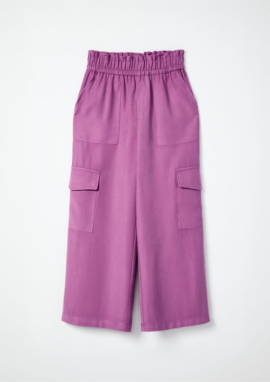 Foto do produto: Calça Reta Infantil Menina Com Bolsos - Roxo