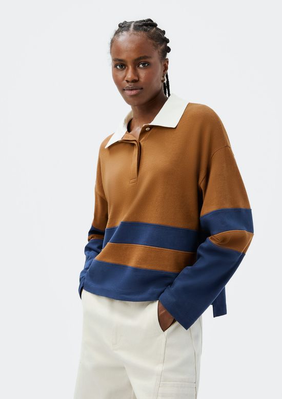 Foto do produto: Blusão Feminino Oversized Gola Polo - Marrom