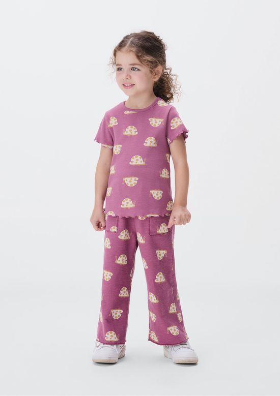 Foto do produto: Calça Wide Leg Infantil Menina Toddler Em Malha - Rosa