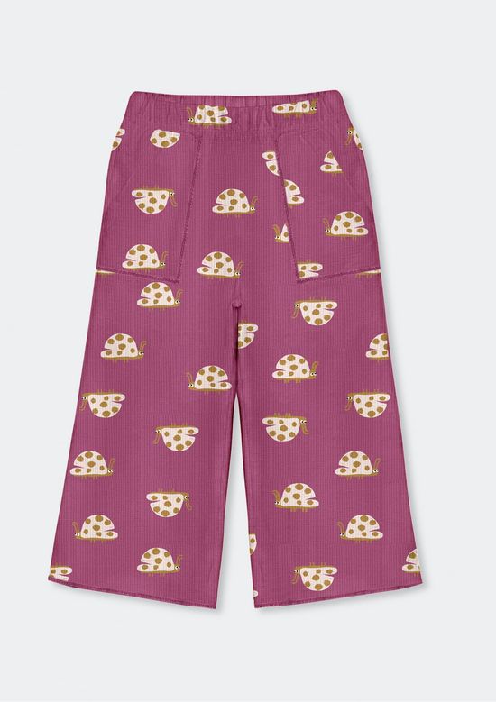 Foto do produto: Calça Wide Leg Infantil Menina Toddler Em Malha - Rosa