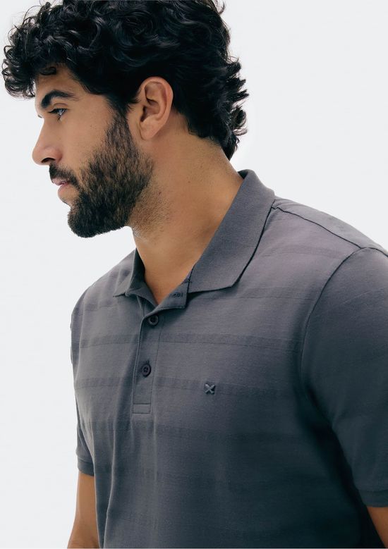 Foto do produto: Camisa Polo Masculina Manga Curta Com Bordado - Cinza