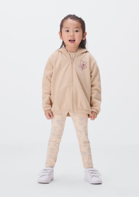 Foto do produto: Jaqueta de Moletom Com Capuz Infantil Menina Toddler - Bege