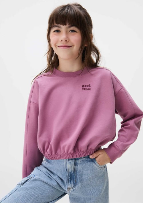 Foto do produto: Blusa Manga Longa Infantil Menina Em Moletom - Lilás