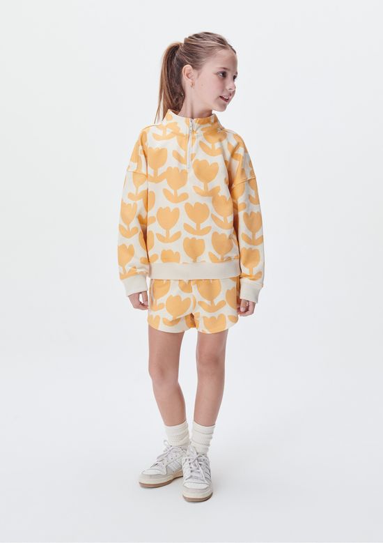 Foto do produto: Blusão De Moletom Infantil Menina - Laranja