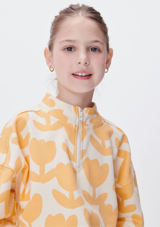 Foto do produto: Blusão De Moletom Infantil Menina - Laranja