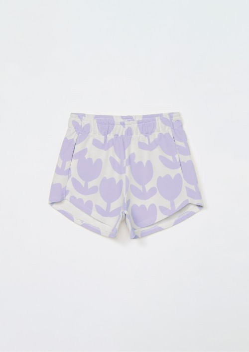 Foto do produto: Shorts De Moletom Infantil Menina Estampado - Lilás