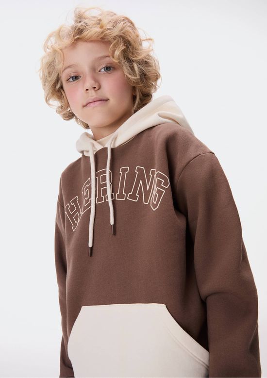Foto do produto: Blusão De Moletom Com Capuz Infantil Menino - Marrom