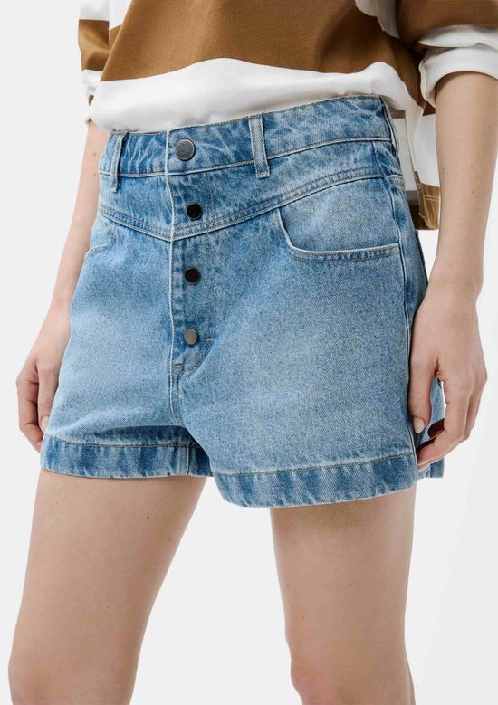 Foto do produto: Shorts Jeans Feminino Cintura Média - Azul