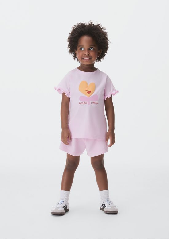 Foto do produto: Conjunto Curto Infantil Menina Toddler Estampado - Rosa