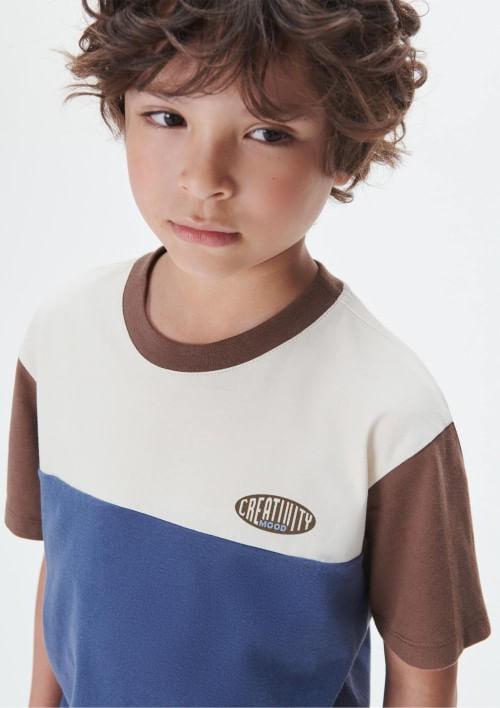 Foto do produto: Camiseta Com Recortes Infantil Menino - Azul