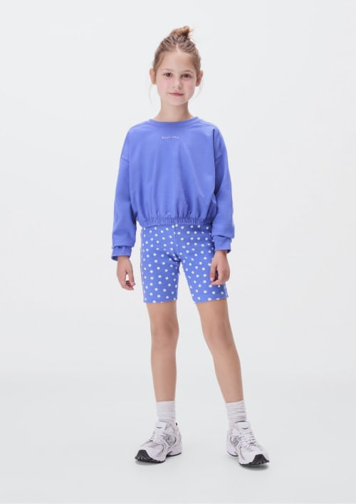 Foto do produto: Blusa Manga Longa Infantil Menina Em Moletom - Azul