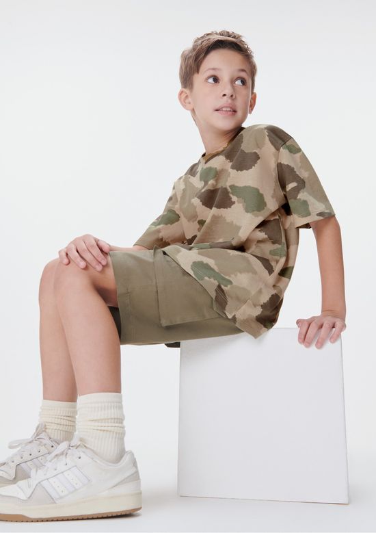 Foto do produto: Bermuda Cargo Infantil Menino Com Bolsos - Verde