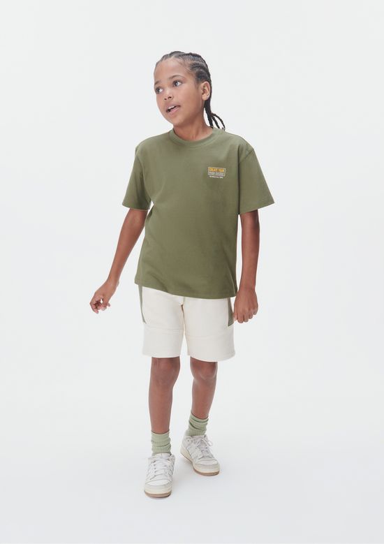 Foto do produto: Bermuda Infantil Menino Com Recortes - Creme