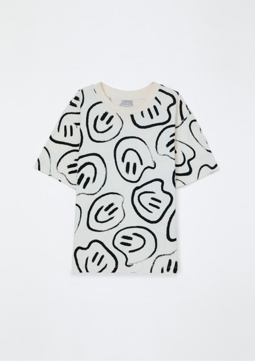 Foto do produto: Camiseta Oversized Infantil Menino Estampada - Off white