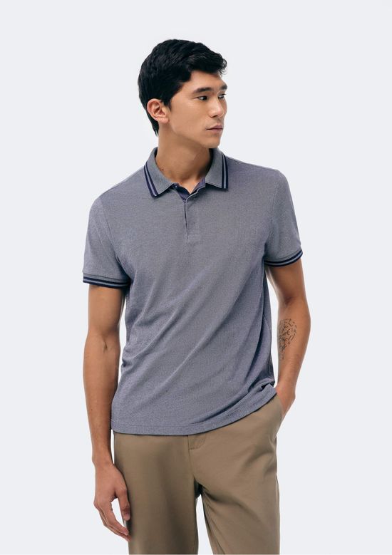 Foto do produto: Camisa Polo Masculina Manga Curta Em Piquet - Azul