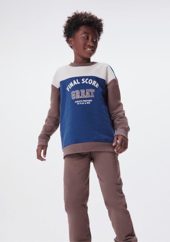 Foto do produto: Conjunto De Moletom Infantil Menino Com Estampa - Marrom