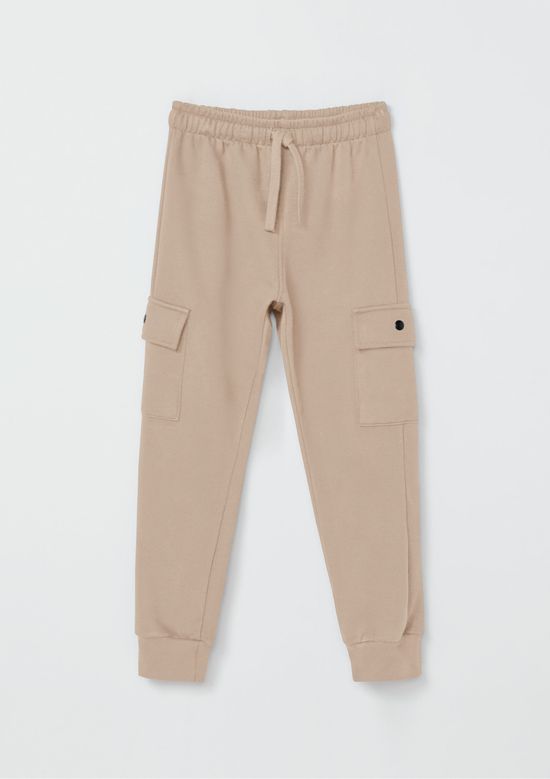 Foto do produto: Calça Jogger Infantil Menino Com Bolsos - Bege