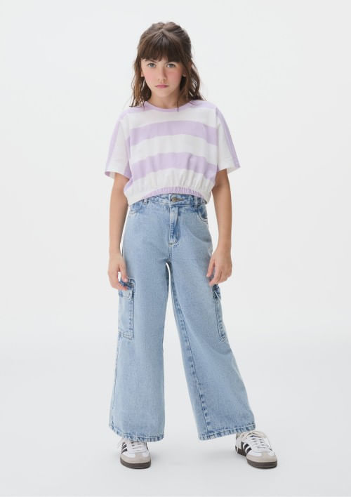 Foto do produto: Blusa Cropped Infantil Menina Estampada - Lilás