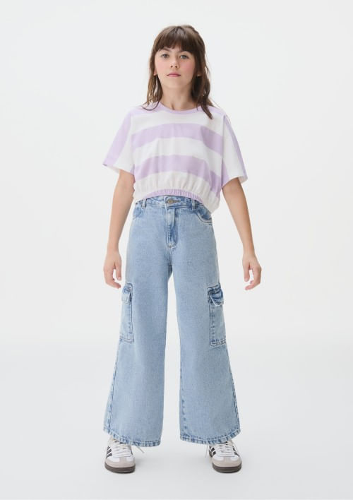 Foto do produto: Blusa Cropped Infantil Menina Estampada - Lilás