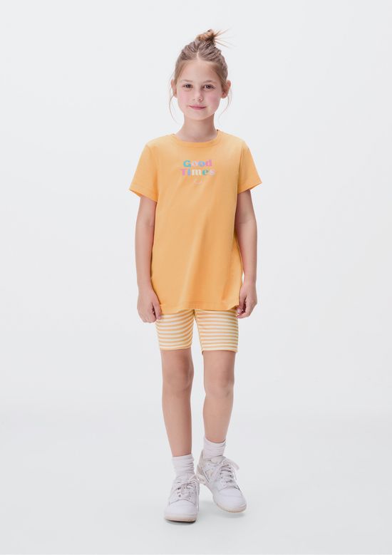 Foto do produto: Conjunto Infantil Menina Curto Com Estampa - Laranja