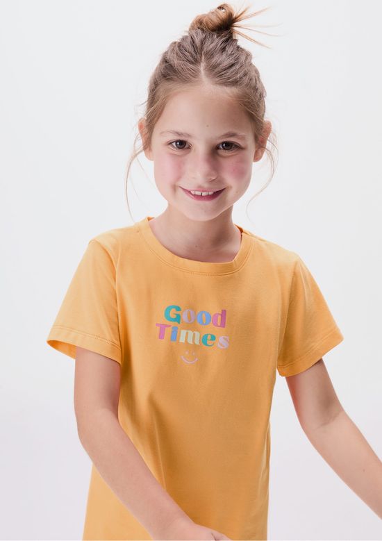 Foto do produto: Conjunto Infantil Menina Curto Com Estampa - Laranja