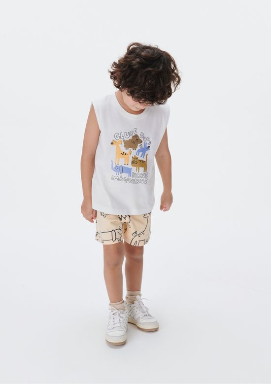 Foto do produto: Conjunto Curto Infantil Menino Toddler - Off white