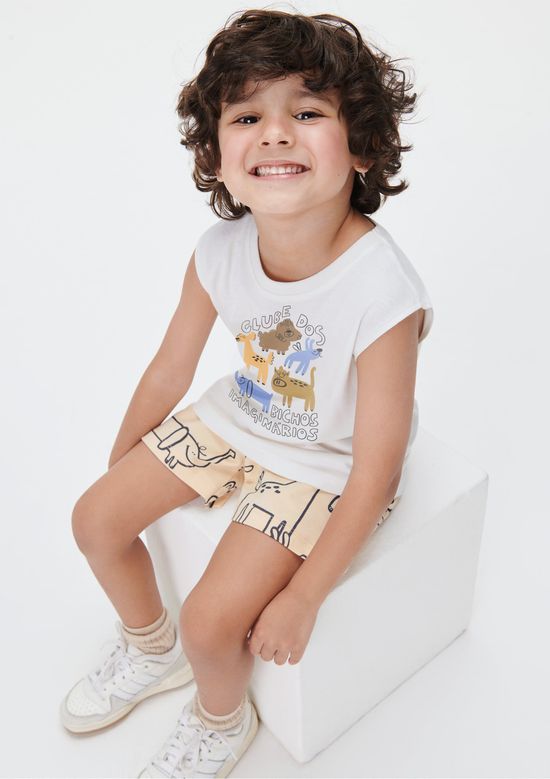 Foto do produto: Conjunto Curto Infantil Menino Toddler - Off white