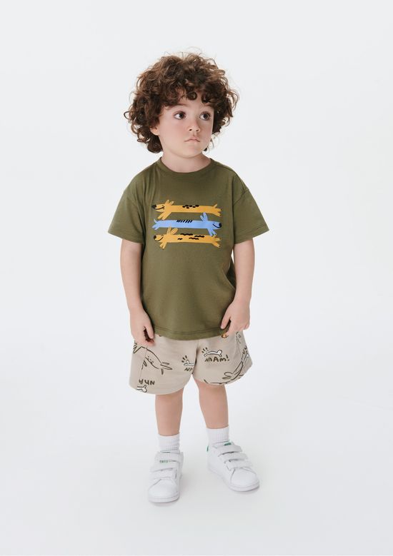 Foto do produto: Conjunto Curto Infantil Menino Toddler Em Moletom - Verde