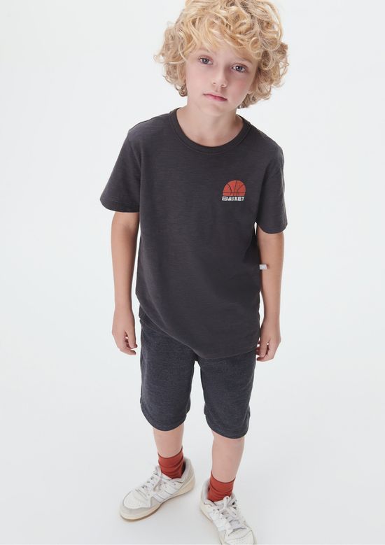 Foto do produto: Camiseta Infantil Menino Estampada Flamê - Cinza