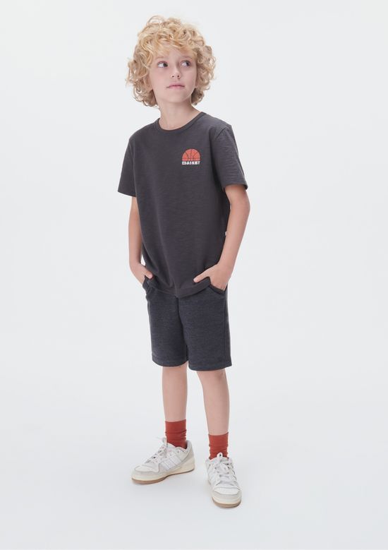 Foto do produto: Camiseta Infantil Menino Estampada Flamê - Cinza