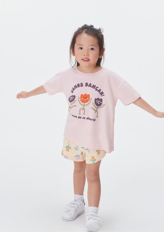 Foto do produto: Conjunto Curto Infantil Menina Toddler Estampado - Rosa